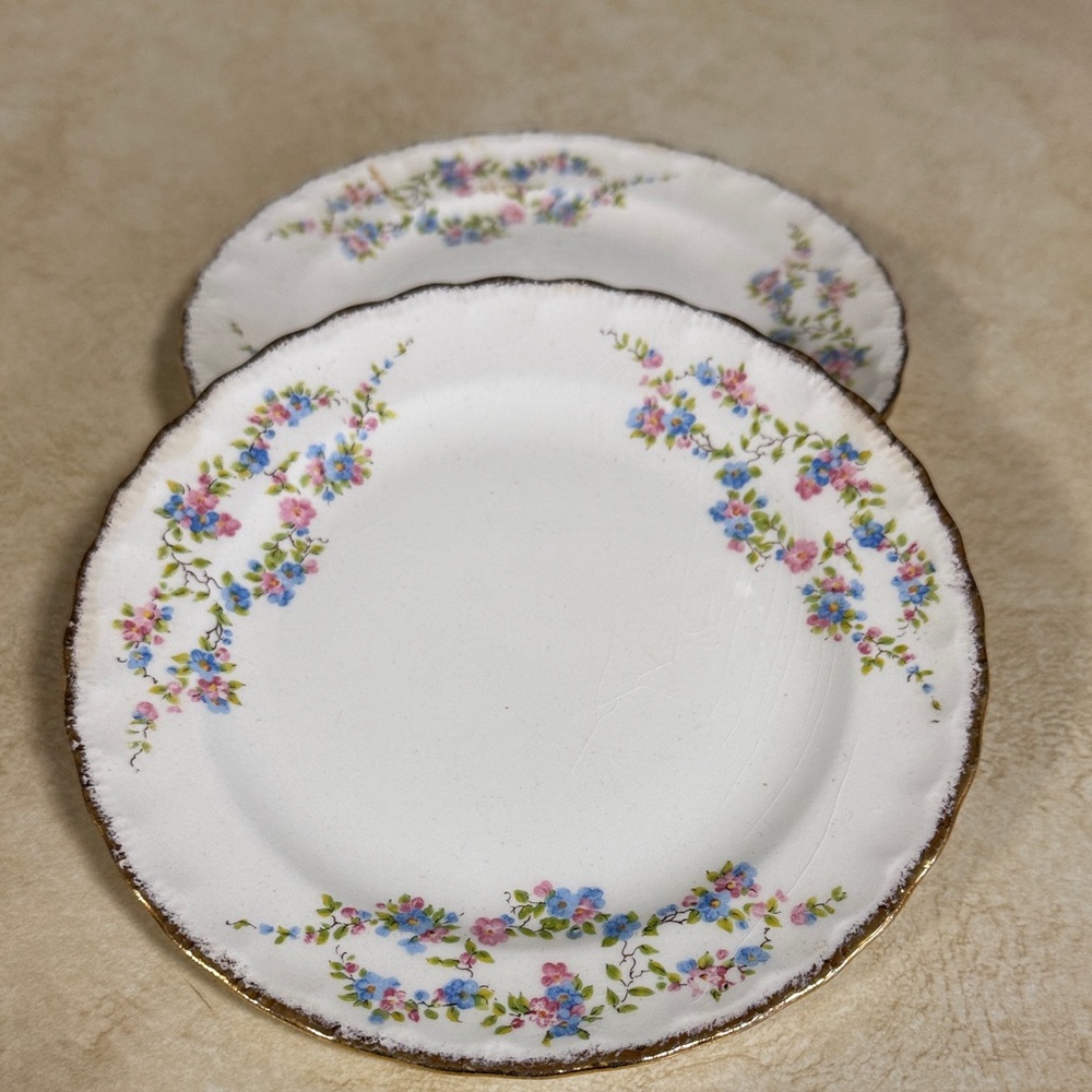 Three Vintage Pope Gosser Side Plates Blue Belle